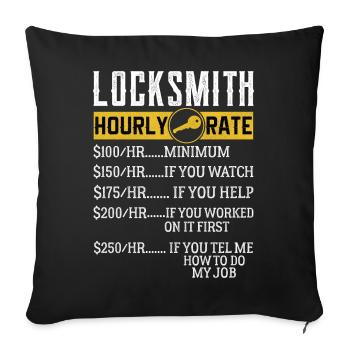 Locksmith Hourly rates Locksmith - Sofa pillowcase 17,3'' x 17,3'' (45 x 45 cm) - black - Front