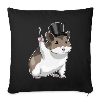 Hamster Wizard Wand - Sofa pillowcase 17,3'' x 17,3'' (45 x 45 cm) - black - Front