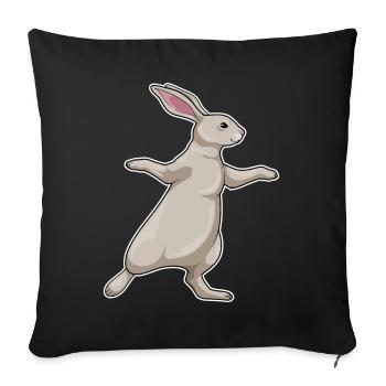 Rabbit Yoga Fitness Gymnastics - Sofa pillowcase 17,3'' x 17,3'' (45 x 45 cm) - black - Front