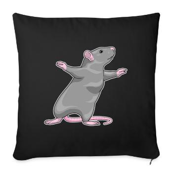 Rat Yoga Fitness Gymnastics - Sofa pillowcase 17,3'' x 17,3'' (45 x 45 cm) - black - Front
