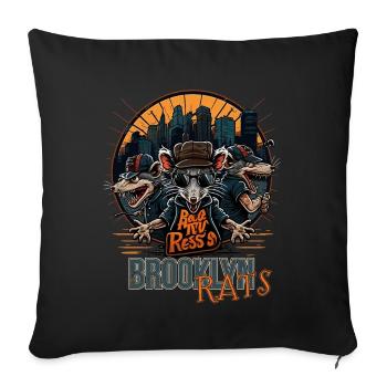 New York City Brooklyn Rat Plague - Sofa pillowcase 17,3'' x 17,3'' (45 x 45 cm) - black - Front