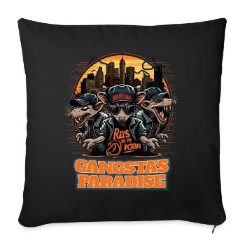 New York City Brooklyn Rat Gangstas Paradise - Sofa pillowcase 17,3'' x 17,3'' (45 x 45 cm) - black - Front