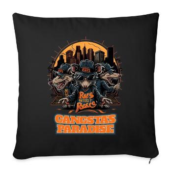 New York City Brooklyn Rats Gangstas Paradise - Sofa pillowcase 17,3'' x 17,3'' (45 x 45 cm) - black - Front
