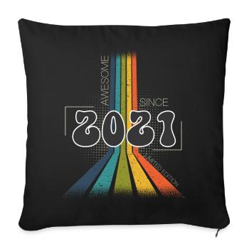 2021 Vintage Birthday Groovy Vintage Retro - Sofa pillowcase 17,3'' x 17,3'' (45 x 45 cm) - black - Front