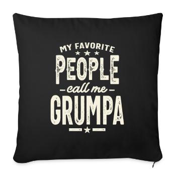Mes personnes préférées m’appellent Grumpa - Papa Mou - Housse de coussin décorative 45 x 45 cm - noir - Devant