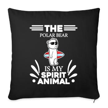 Polar Bear Polar Bear Bear - Sofa pillowcase 17,3'' x 17,3'' (45 x 45 cm) - black - Front