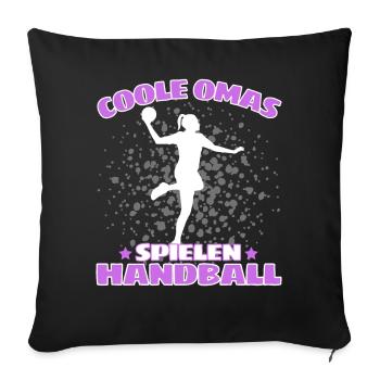 COOLE OMAS SPIELEN HANDBALL Handballer - Sofakissenbezug 45 x 45 cm - Schwarz - Vorne