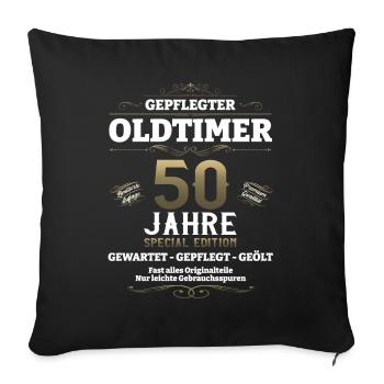 50. Geburtstag Mann Oldtimer Jahrgang 1973 - Sofakissenbezug 45 x 45 cm - Schwarz - Vorne