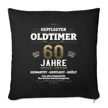 60. Geburtstag Mann Oldtimer Jahrgang 1963 - Sofakissenbezug 45 x 45 cm - Schwarz - Vorne