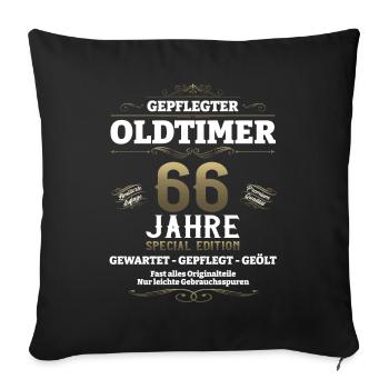 66. Geburtstag Mann Oldtimer Jahrgang 1957 - Sofakissenbezug 45 x 45 cm - Schwarz - Vorne