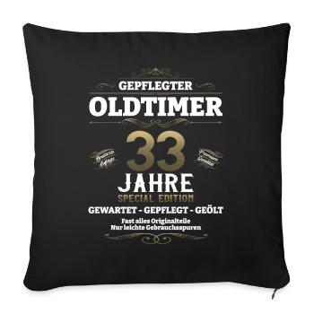 33. Geburtstag Mann Oldtimer Jahrgang 1990 - Sofakissenbezug 45 x 45 cm - Schwarz - Vorne
