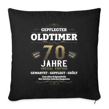 70. Geburtstag Mann Oldtimer Jahrgang 1953 - Sofakissenbezug 45 x 45 cm - Schwarz - Vorne