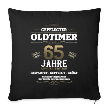 65. Geburtstag Mann Oldtimer Jahrgang 1958 - Sofakissenbezug 45 x 45 cm - Schwarz - Vorne