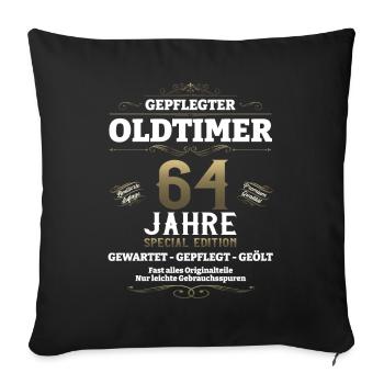 64. Geburtstag Mann Oldtimer Jahrgang 1959 - Sofakissenbezug 45 x 45 cm - Schwarz - Vorne