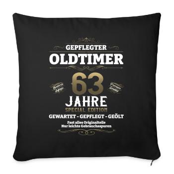 63. Geburtstag Mann Oldtimer Jahrgang 1960 - Sofakissenbezug 45 x 45 cm - Schwarz - Vorne