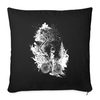 Prêt à rouler: Design parfait pour les vététistes! - Housse de coussin décorative 45 x 45 cm - noir - Devant
