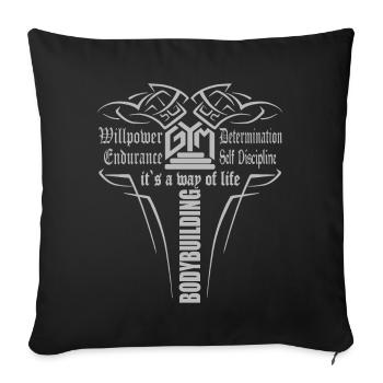 Gym Bodybuilding Fitness Workout Outfit - Sofa pillowcase 17,3'' x 17,3'' (45 x 45 cm) - black - Front