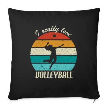 I Really Love Volleyball - Sofa pillowcase 17,3'' x 17,3'' (45 x 45 cm) - black - Front