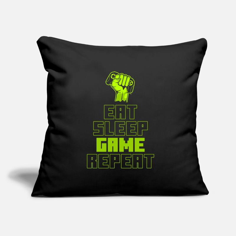 Manger le jeu de sommeil Répéter Housse de coussin décorative 45 x 45 cm