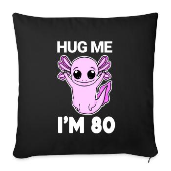 80e anniversaire - 80e anniversaire - Câlin - Housse de coussin décorative 45 x 45 cm - noir - Devant
