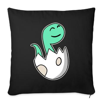 Dinosaur Egg Dino Baby Motif - Sofa pillowcase 17,3'' x 17,3'' (45 x 45 cm) - black - Front