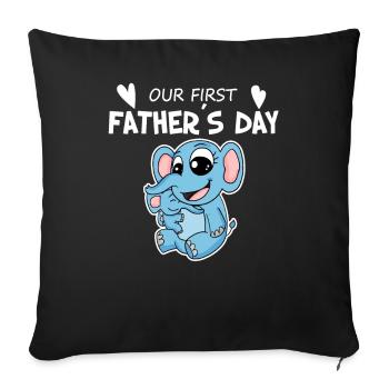 Father's Day - First Father's Day Gift - Sofa pillowcase 17,3'' x 17,3'' (45 x 45 cm) - black - Front