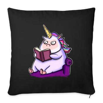 Licorne Livres de lecture - Housse de coussin décorative 45 x 45 cm - noir - Devant