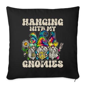 Hippie Gnomes Peace Tie Dye - Sofa pillowcase 17,3'' x 17,3'' (45 x 45 cm) - black - Front
