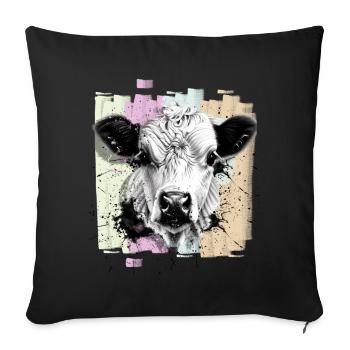 Vache - Housse de coussin décorative 45 x 45 cm - noir - Devant