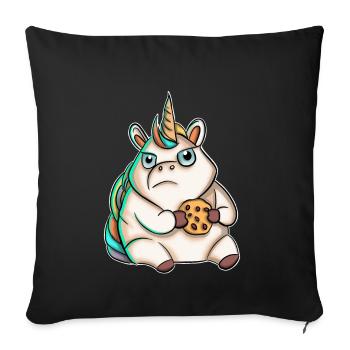 Biscuit licorne - Housse de coussin décorative 45 x 45 cm - noir - Devant