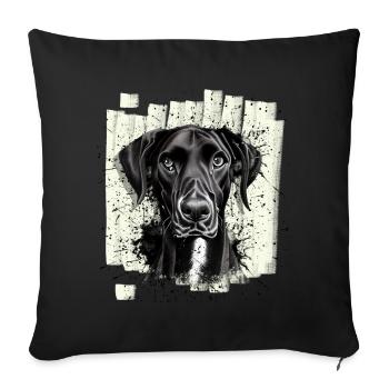 Chien Dogue Dogue Noir - Housse de coussin décorative 45 x 45 cm - noir - Devant