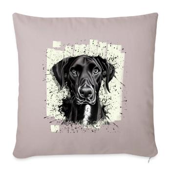 Black Great Dane Dog - Sofa pillowcase 17,3'' x 17,3'' (45 x 45 cm) - light taupe - Front