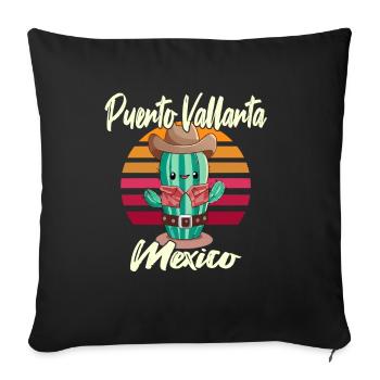 Kaktus in Puerto Vallarta - Sofakissenbezug 45 x 45 cm - Schwarz - Vorne