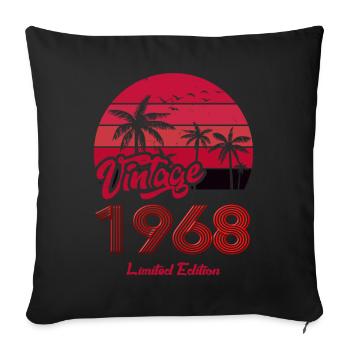 Vintage Year 1968 Limited Edition Red - Sofa pillowcase 17,3'' x 17,3'' (45 x 45 cm) - black - Front