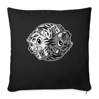 Tiger Yin Yang - Sofa pillowcase 17,3'' x 17,3'' (45 x 45 cm) - black - Front