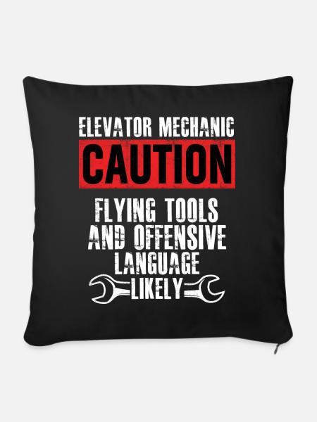 Elevator Mechanic Flying Tools Technician - Sofakissenbezug 45 x 45 cm - Schwarz