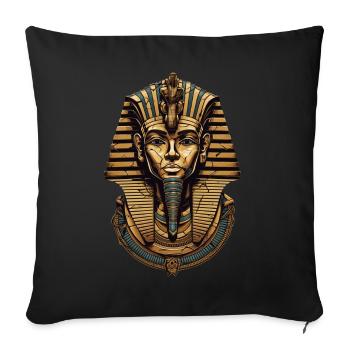 Pharaon Egypte Crâne Death Mask Cadeau - Housse de coussin décorative 45 x 45 cm - noir - Devant