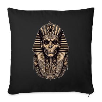Pharaon Egypte Crâne Death Mask Cadeau - Housse de coussin décorative 45 x 45 cm - noir - Devant