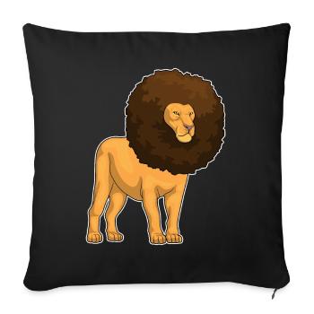 Coiffure Lion Afro - Housse de coussin décorative 45 x 45 cm - noir - Devant