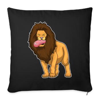 Viande de lion - Housse de coussin décorative 45 x 45 cm - noir - Devant