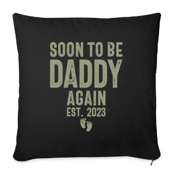 Bald wieder Papa Est. 2023 - Vatertag - Sofakissenbezug 45 x 45 cm - Schwarz - Vorne