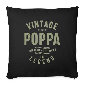 Vintage Poppa - L’homme, le mythe, la légende - Housse de coussin décorative 45 x 45 cm - noir - Devant