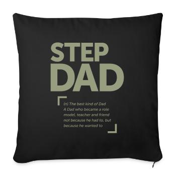 Stiefvater - Die beste Art von Vater - Vatertag - Sofakissenbezug 45 x 45 cm - Schwarz - Vorne