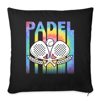Padel Tennis Coloré - Housse de coussin décorative 45 x 45 cm - noir - Devant