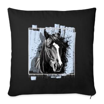 Horse - Sofa pillowcase 17,3'' x 17,3'' (45 x 45 cm) - black - Front