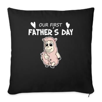 Fête des Pères - Premier cadeau de la fête des Pères - Housse de coussin décorative 45 x 45 cm - noir - Devant