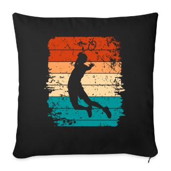 Badminton - Housse de coussin décorative 45 x 45 cm - noir - Devant