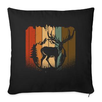 Elk - Sofa pillowcase 17,3'' x 17,3'' (45 x 45 cm) - black - Front