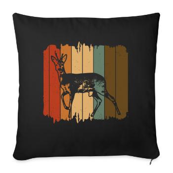 Chevreuil - Housse de coussin décorative 45 x 45 cm - noir - Devant