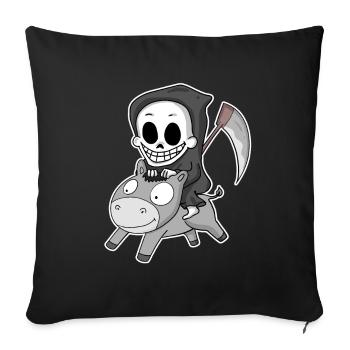 Grim Reaper Donkey - Housse de coussin décorative 45 x 45 cm - noir - Devant